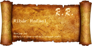 Ribár Rafael névjegykártya